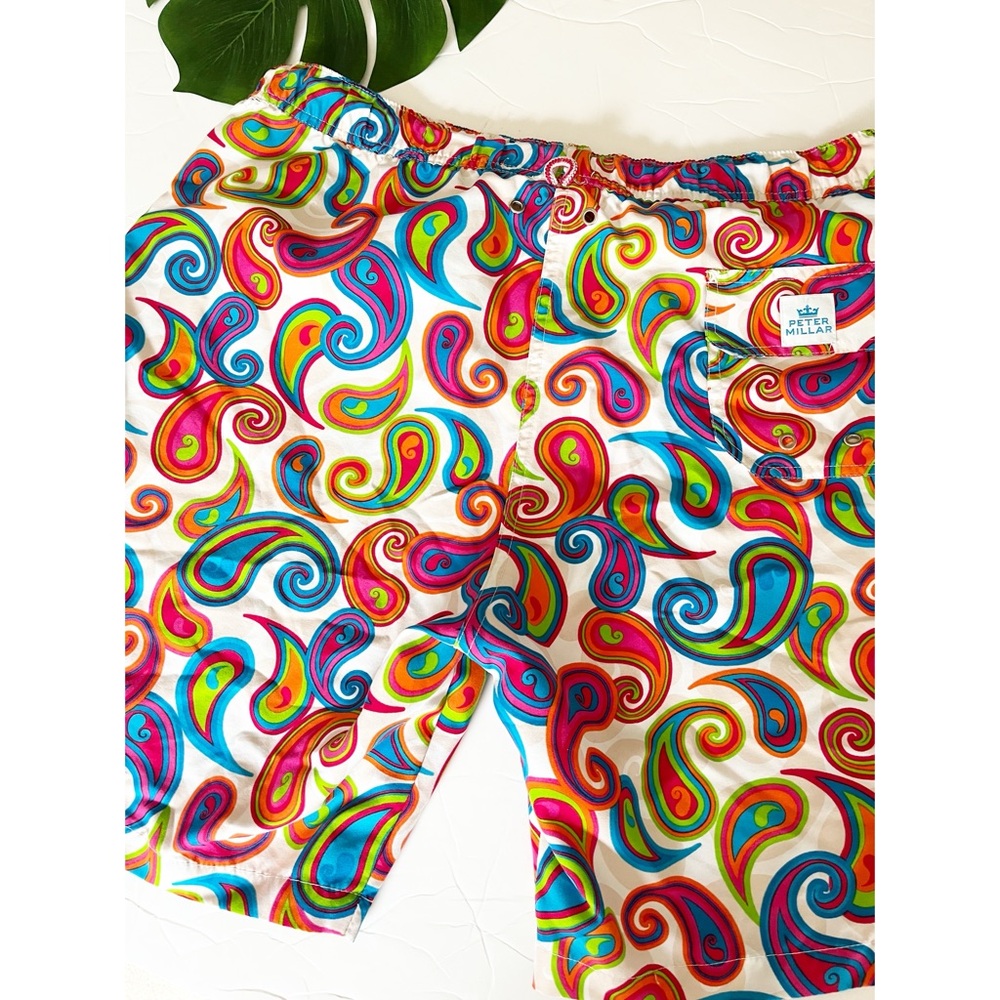 Peter Millar bright colored swim trunks